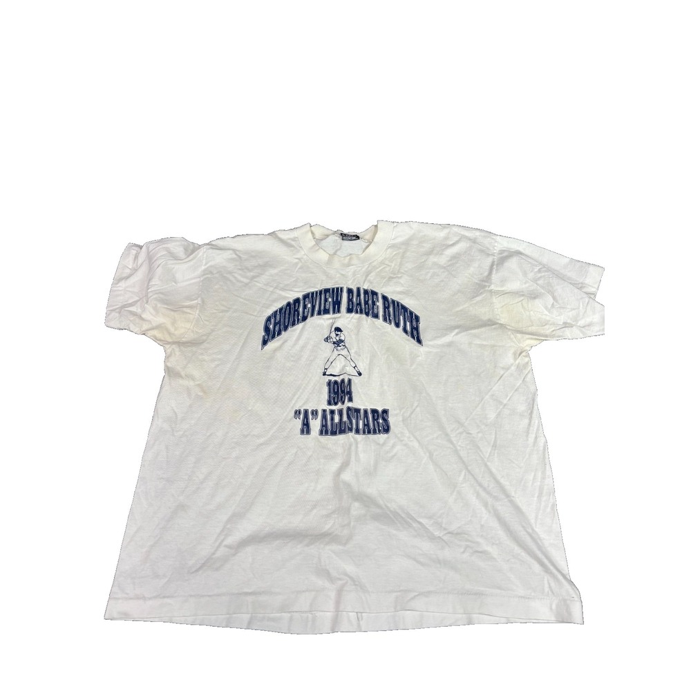 Vintage 1994 Shoreview Babe Ruth Baseball Tee Single Stitch Mens 2XL USA